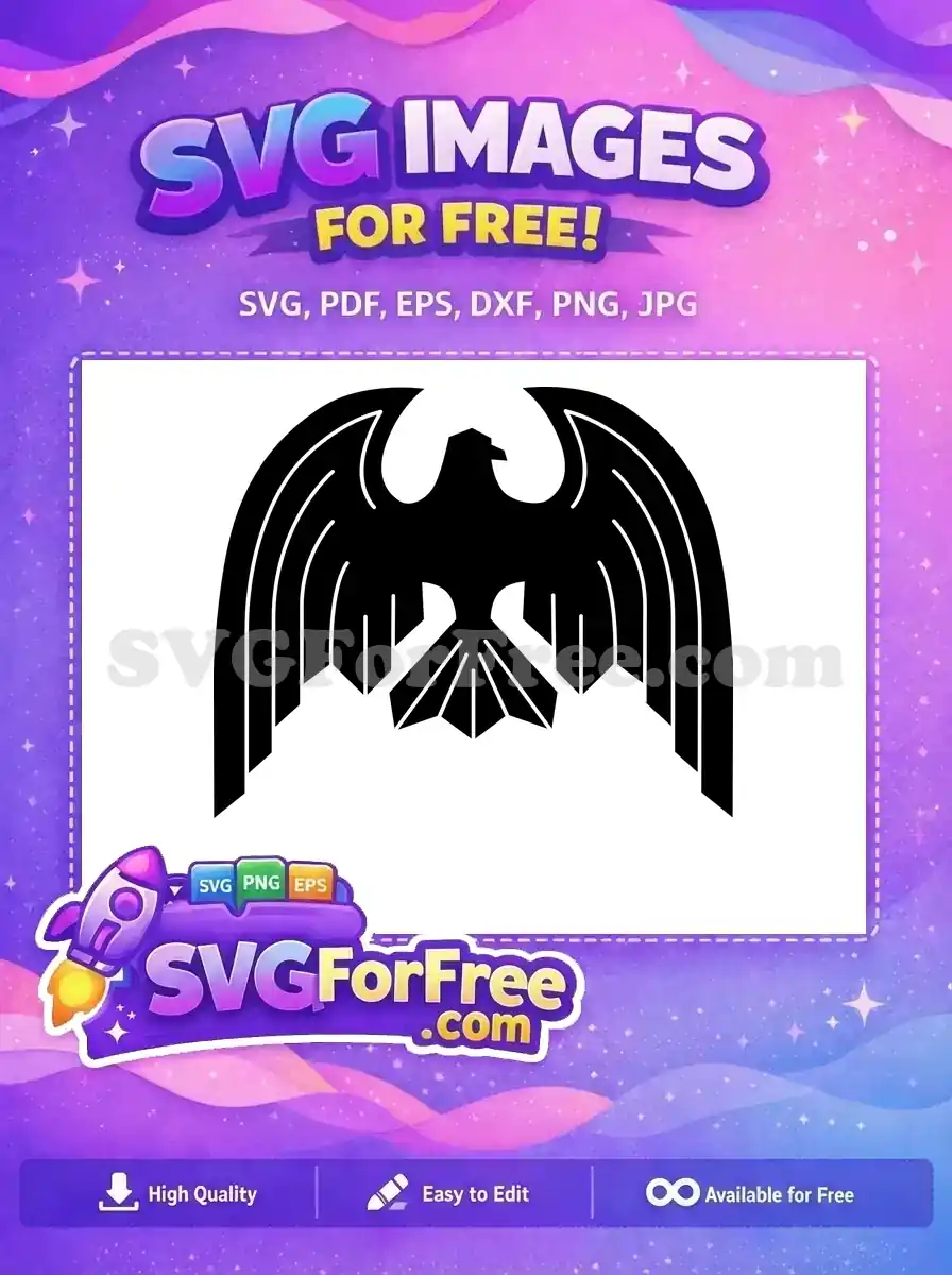 Free Black Geometric Eagle Free Spread Wings Heraldic Symbol Free SVG