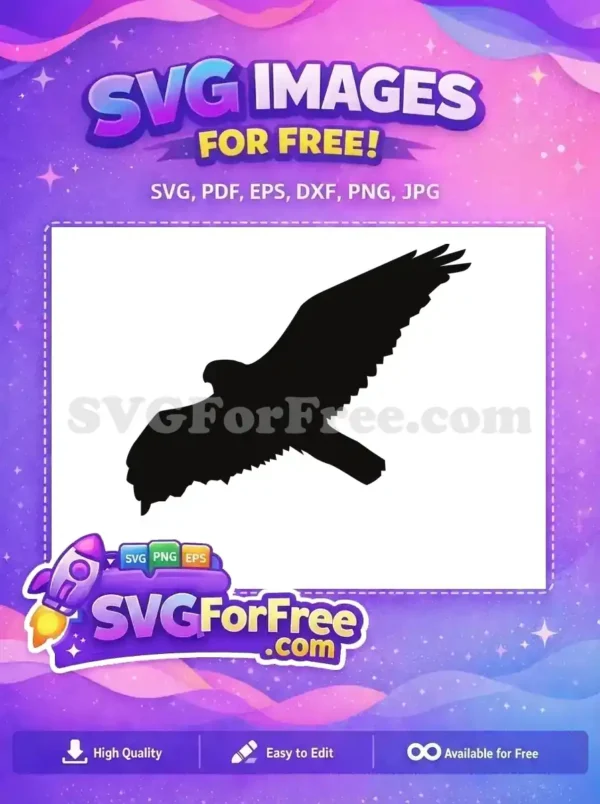 Free Soaring Black Free Majestic Bird Wildlife Nature Free SVG