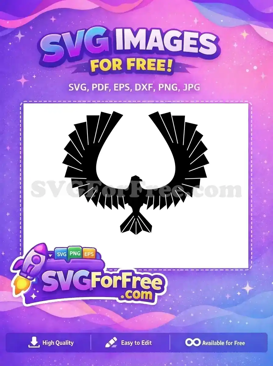 Free Majestic Black Eagle Free Layered Wings Hunger Games Free SVG