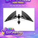 Free Black Geometric Eagle Free Stylized Spread Wings Modern Eagle Design Free SVG - Instant Download