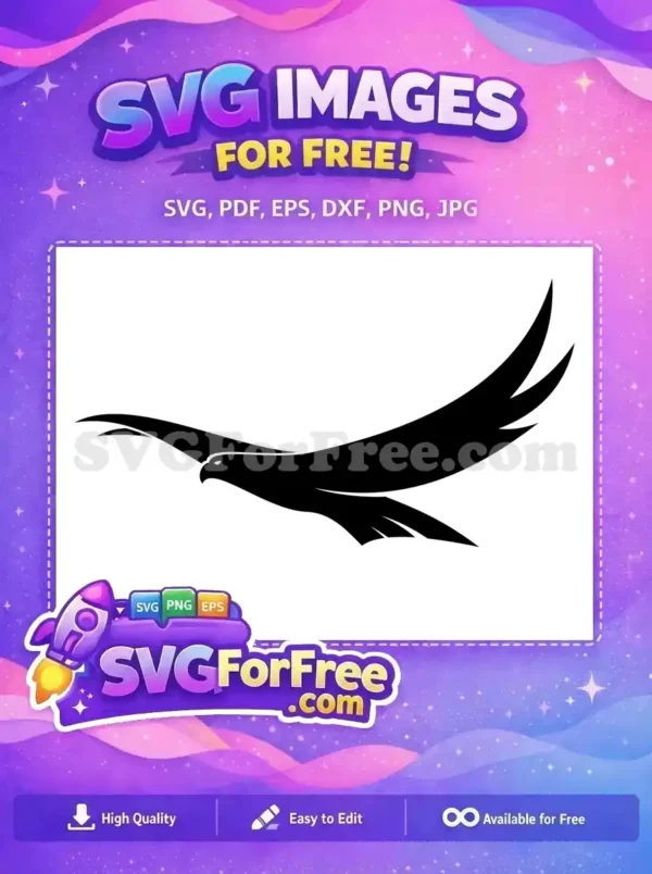 Free Majestic Flying Free Powerful Black Silhouette Wilderness Wildlife Free SVG