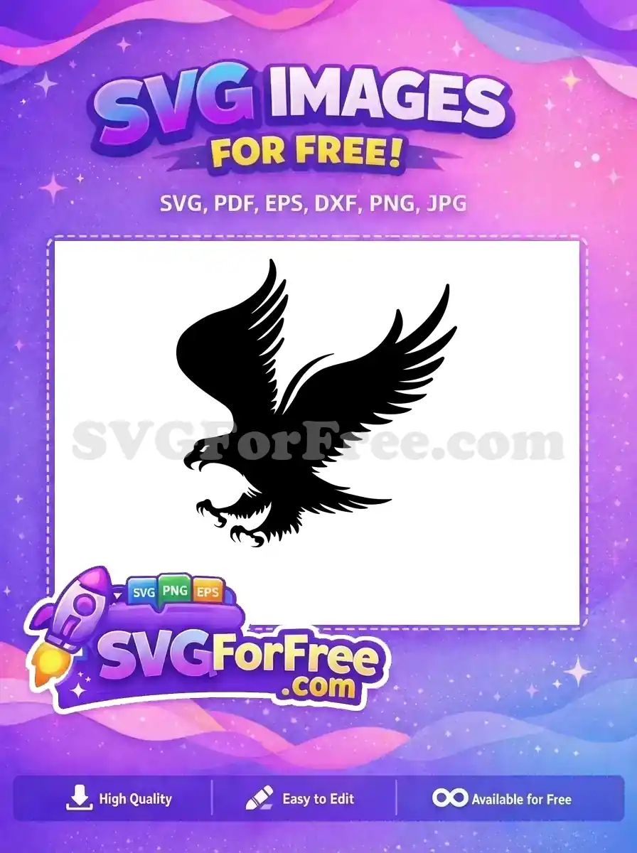 Free Black Flying Free Sharp Talons Hunter Bird Free SVG