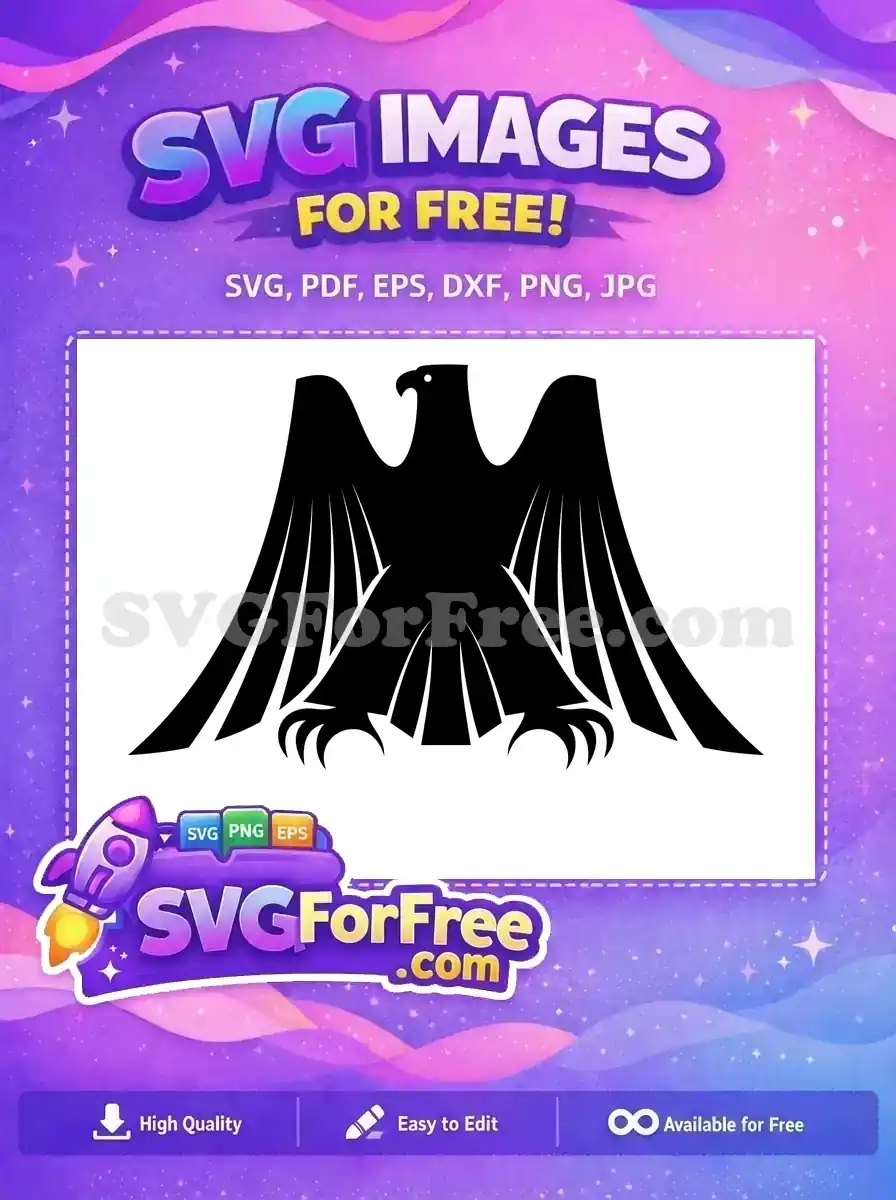 Free Majestic Black Eagle Free Powerful Flying Talons Emblem Free SVG