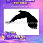 Free Flying Eagle Silhouette Free Majestic Black Wings Wildlife Free SVG - Instant Download