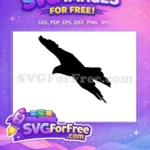 Free Flying Majestic Black Free Silhouette Detailed Eagle Free SVG - Instant Download