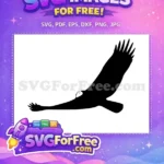 Free Black Flying Free Majestic Eagle Hunter Silhouette Free SVG - Instant Download