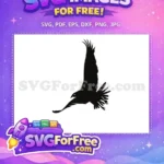 Free Majestic Flying Eagle Free Black Silhouette Bird of Prey Free SVG - Instant Download