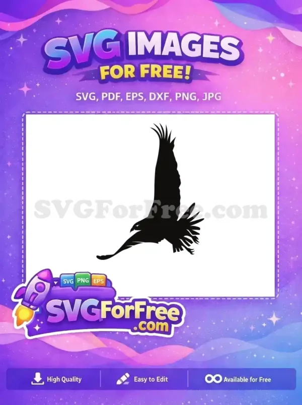 Free Majestic Flying Eagle Free Black Silhouette Bird of Prey Free SVG Free Majestic Flying Eagle Free Black Silhouette Bird of Prey Free SVG