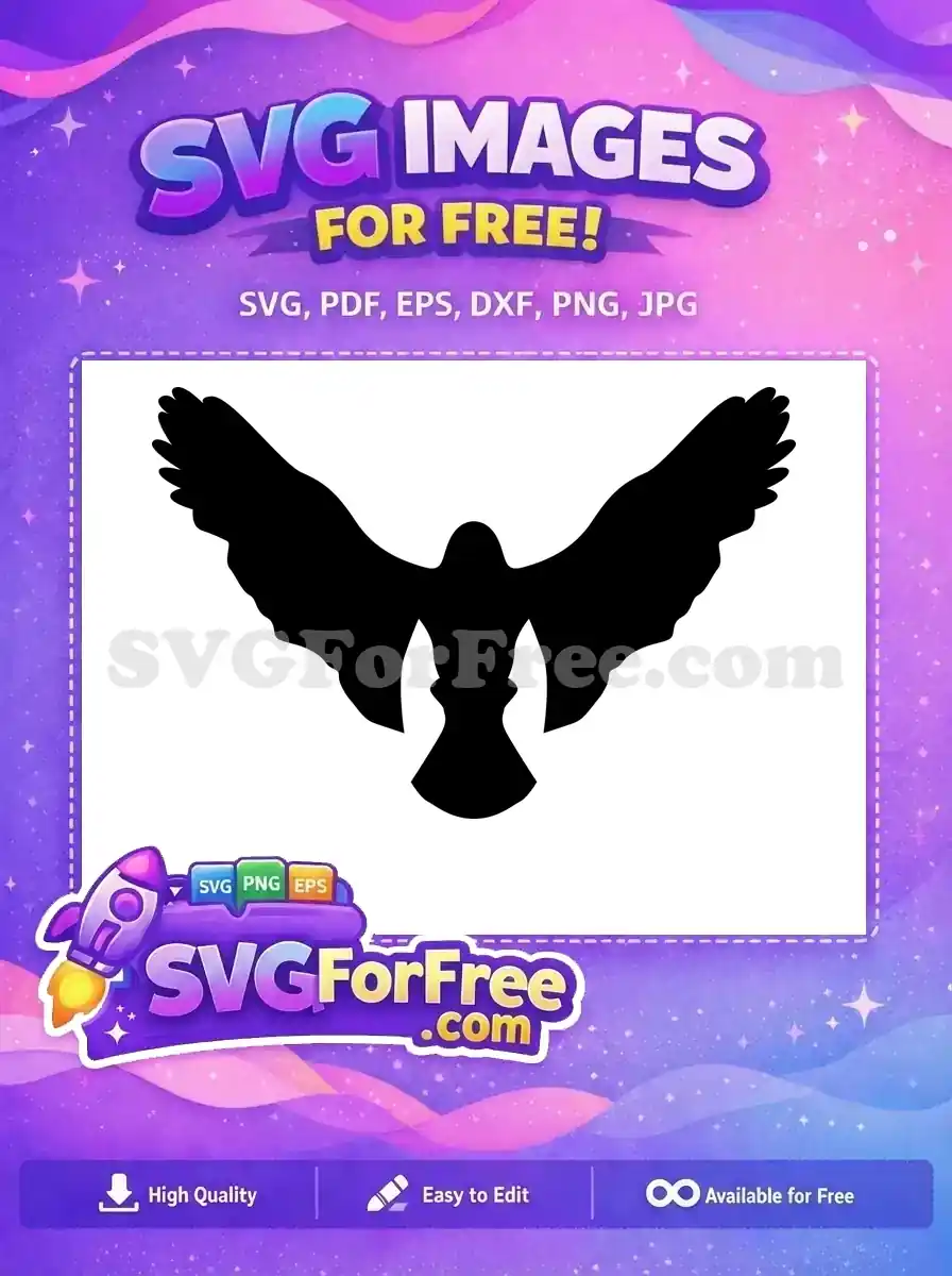 Free Flying Eagle Free Black Silhouette Wildlife Free SVG