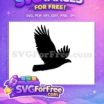 Free majestic soaring eagle Free powerful black silhouette freedom Free SVG - Instant Download