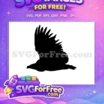 Free Dynamic Flying Free Bold Black Silhouette Eagle Art Free SVG - Instant Download