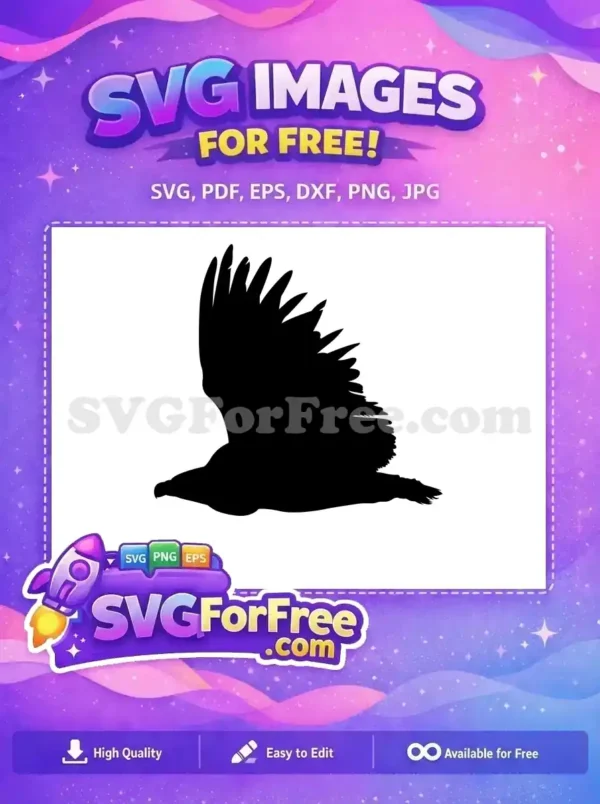 Free Dynamic Flying Free Bold Black Silhouette Eagle Art Free SVG