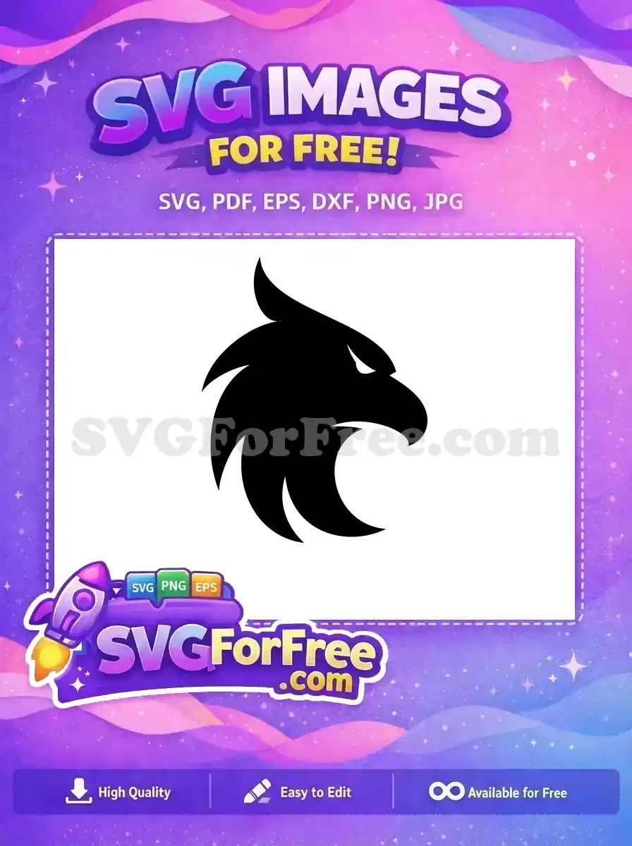 Free Aggressive Black Eagle Free Sharp Head Silhouette Eagle Free SVG