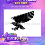 Free Soaring Black Silhouette Free Powerful Wings Talons Eagle Free SVG - Instant Download