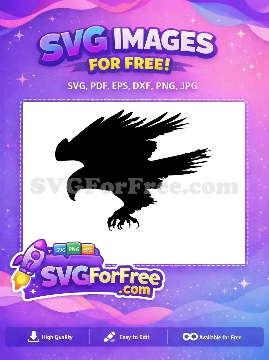 Free Aggressive Hunter Free Spread Wings Talons Eagle Design Free SVG