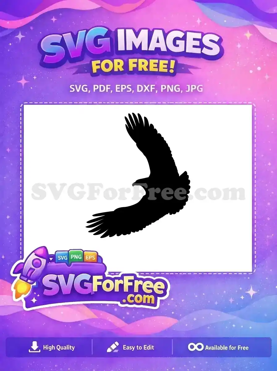 Free Majestic Eagle Free Flying Silhouette Wildlife Art Free SVG 2