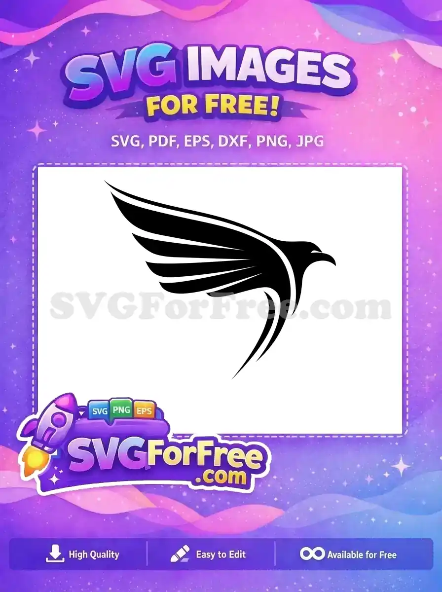 Free Soaring Black Free Stylized Wing Eagle Free SVG