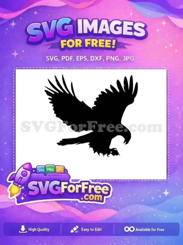 Free Black Flying Free Powerful Swooping Clawed Eagle Free SVG Free Black Flying Free Powerful Swooping Clawed Eagle Free SVG