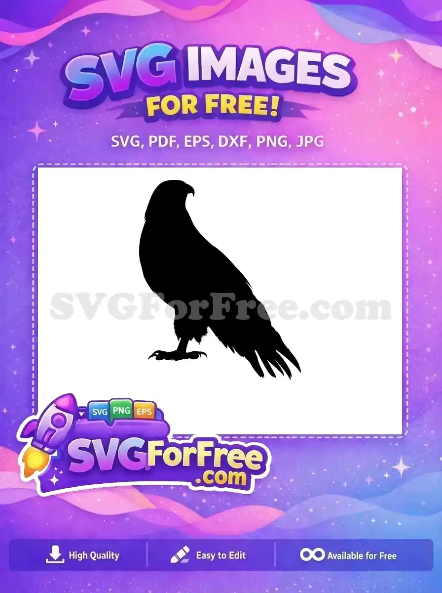 Free Powerful Black Free Eagle Silhouette Nature Design Free SVG