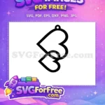 Free Black Heart Earring Free Intertwined Design Easter Free SVG - Instant Download