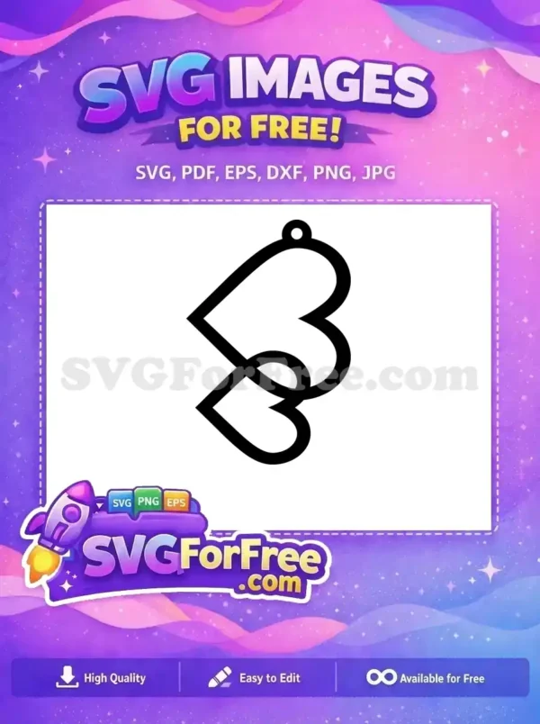 Free Black Heart Earring Free Intertwined Design Easter Free SVG