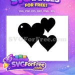 Free Black Three Hearts Free Valentine Easter Earring Design Free SVG - Instant Download