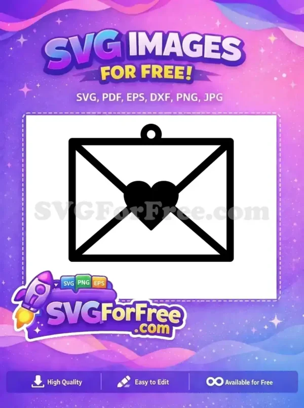 Free love letter envelope Free hanging jewelry charm Easter celebration Free SVG