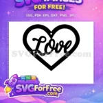 Free Black Love Heart Free Earring Easter Free SVG - Instant Download