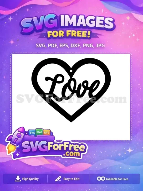 Free Black Love Heart Free Earring Easter Free SVG