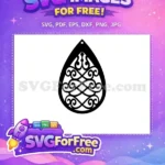 Free Filigree Earring Free Black Swirl Easter Free SVG - Instant Download