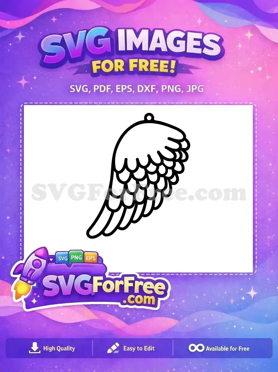 Free White Angel Wing Free Feather Earring Easter Craft Free SVG