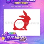 Free Red Rabbit Silhouette Free Easter Egg Cutout Earring Easter Free SVG - Instant Download