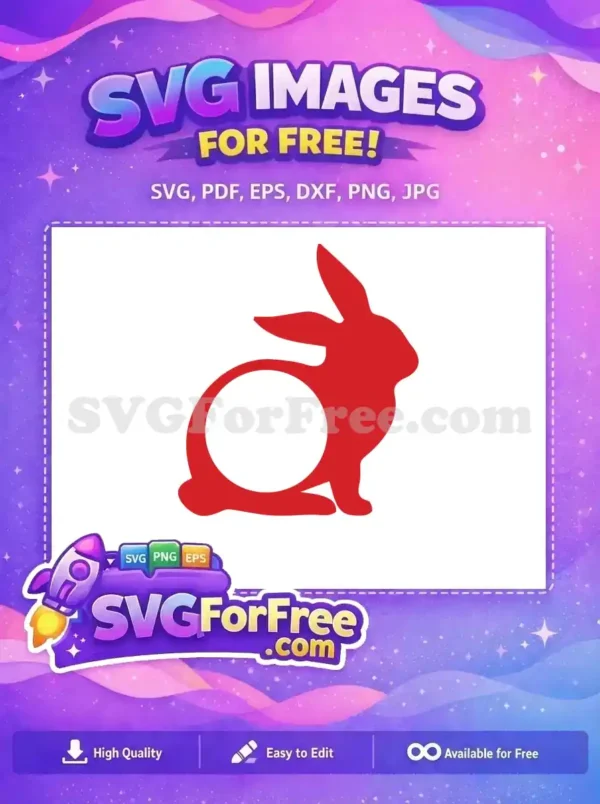 Free Red Rabbit Silhouette Free Easter Egg Cutout Earring Easter Free SVG