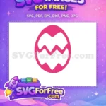 Free Pink Wavy Design Free Easter Egg Earring Craft Free SVG - Instant Download