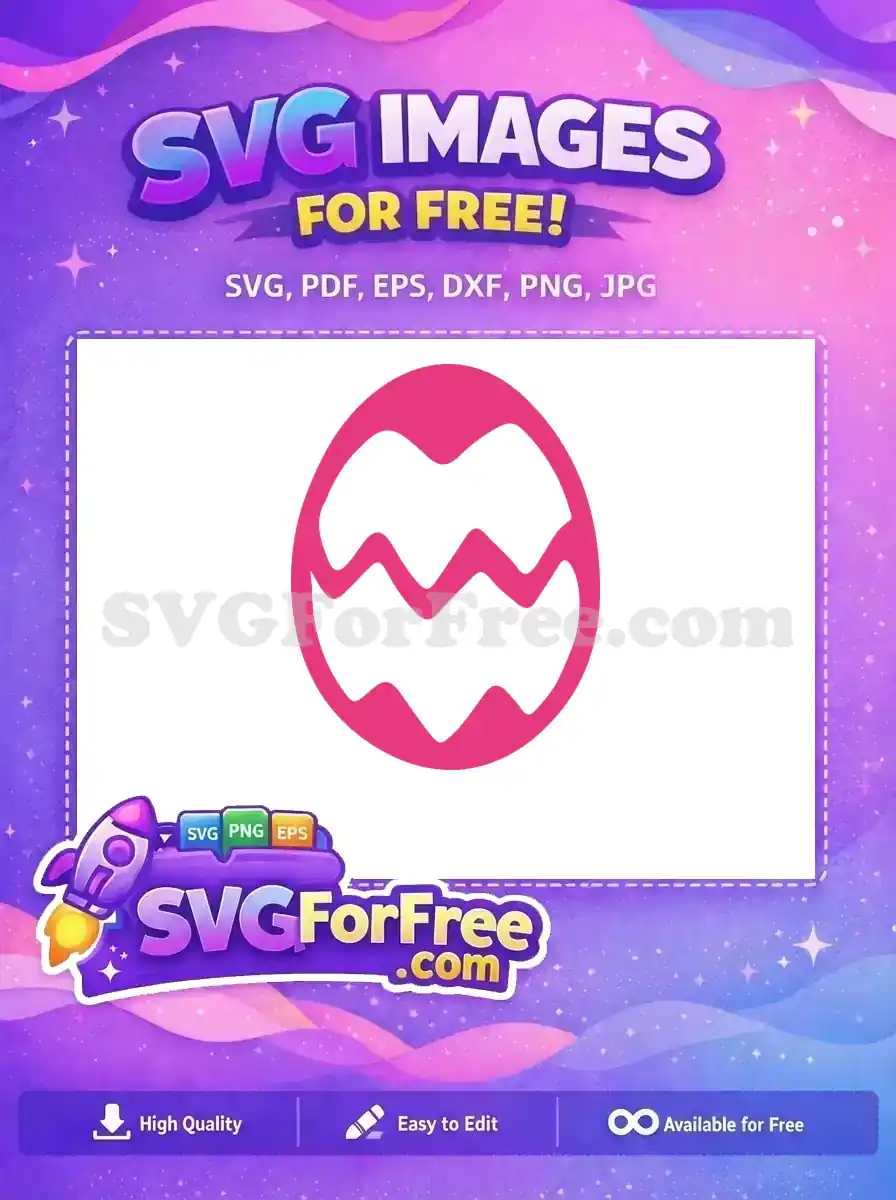 Free Pink Wavy Design Free Easter Egg Earring Craft Free SVG