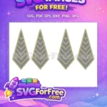 Free Geometric Chevron Dangle Free Gold Grey Easter Earring Free SVG - Instant Download