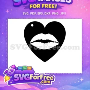 Free Black Heart White Lips Free Earring Design Easter Free SVG