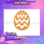 Free Orange Wavy Free Easter Egg Earring Easter Holiday Free SVG - Instant Download