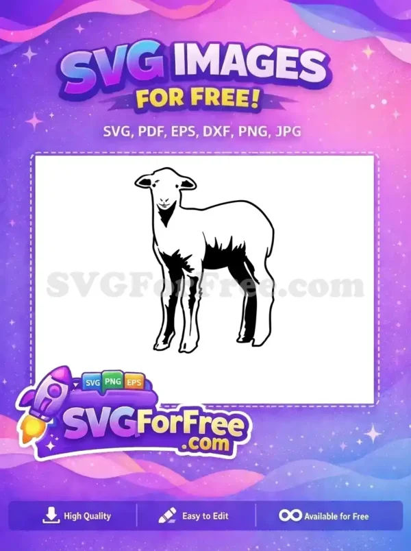 Free Happy Smiling Lamb Outline Free Cute Easter Baby Animal Free SVG Free Happy Smiling Lamb Outline Free Cute Easter Baby Animal Free SVG