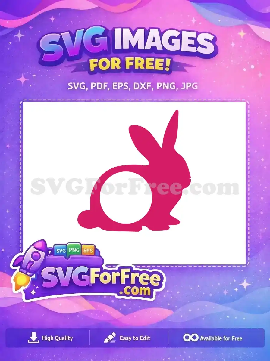 Free Pink Bunny Free Monogram Earring Easter Free SVG