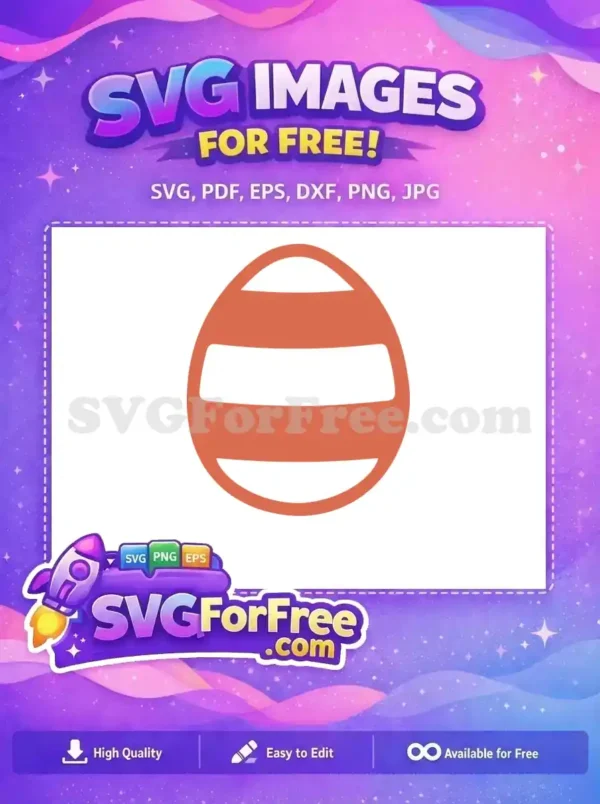 Free Terracotta Striped Free Simple Easter Egg Earring Design Free SVG
