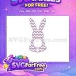 Free Chevron Purple Bunny Free Monogram Earring Easter Free SVG - Instant Download