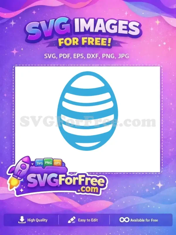 Free Light Blue Striped Free Easter Egg Earring Easter Free SVG