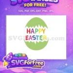 Free Vibrant Happy Easter Text Free Cracked Green Egg Easter Free SVG - Instant Download
