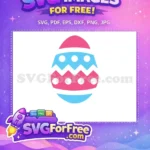 Free Pink Blue Dotted Free Zigzag Easter Egg Earring Free SVG - Instant Download