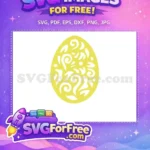Free Yellow Swirly Free Intricate Patterned Easter Egg Earring Free SVG - Instant Download