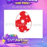 Free Red Starry Free Wavy Easter Earring Design Free SVG - Instant Download