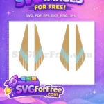 Free Tan Fringe Dangle Earring Free Turquoise Stripe Easter Free SVG - Instant Download