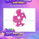 Free Pink Easter Egg Free Spotted Pattern Easter Earring Free SVG - Instant Download