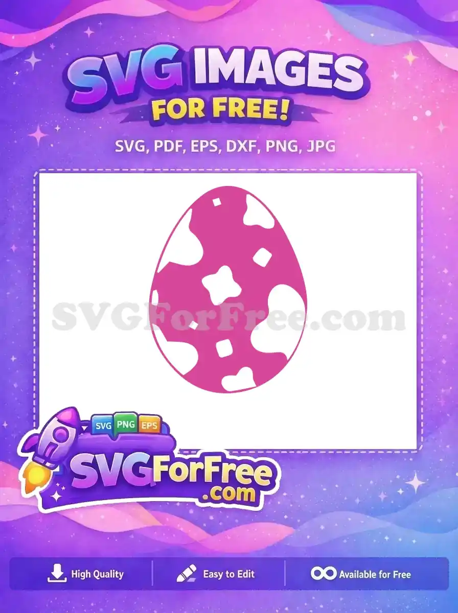 Free Pink Easter Egg Free Spotted Pattern Easter Earring Free SVG